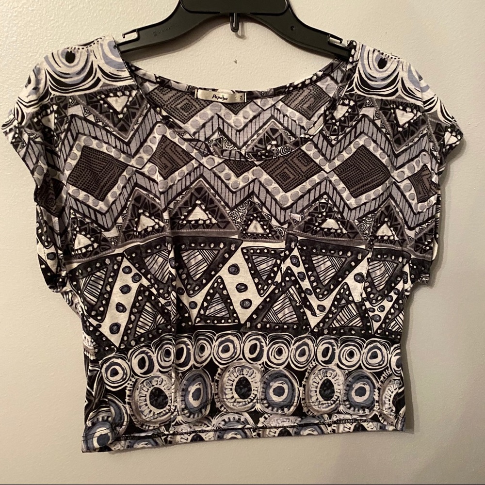 Black and grey geometric shirt